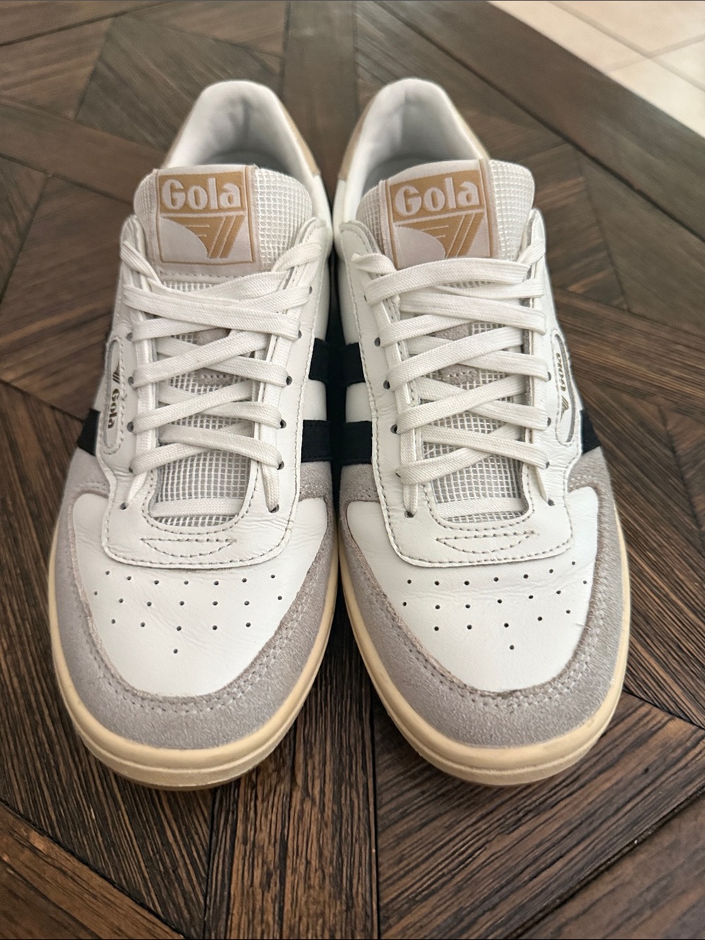 Gola Hawk Leather & Suede Sneakers Size 7 Vintage-Inspired Casual